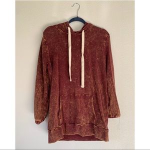 Rust Zenana Mineral Wash Hoodie